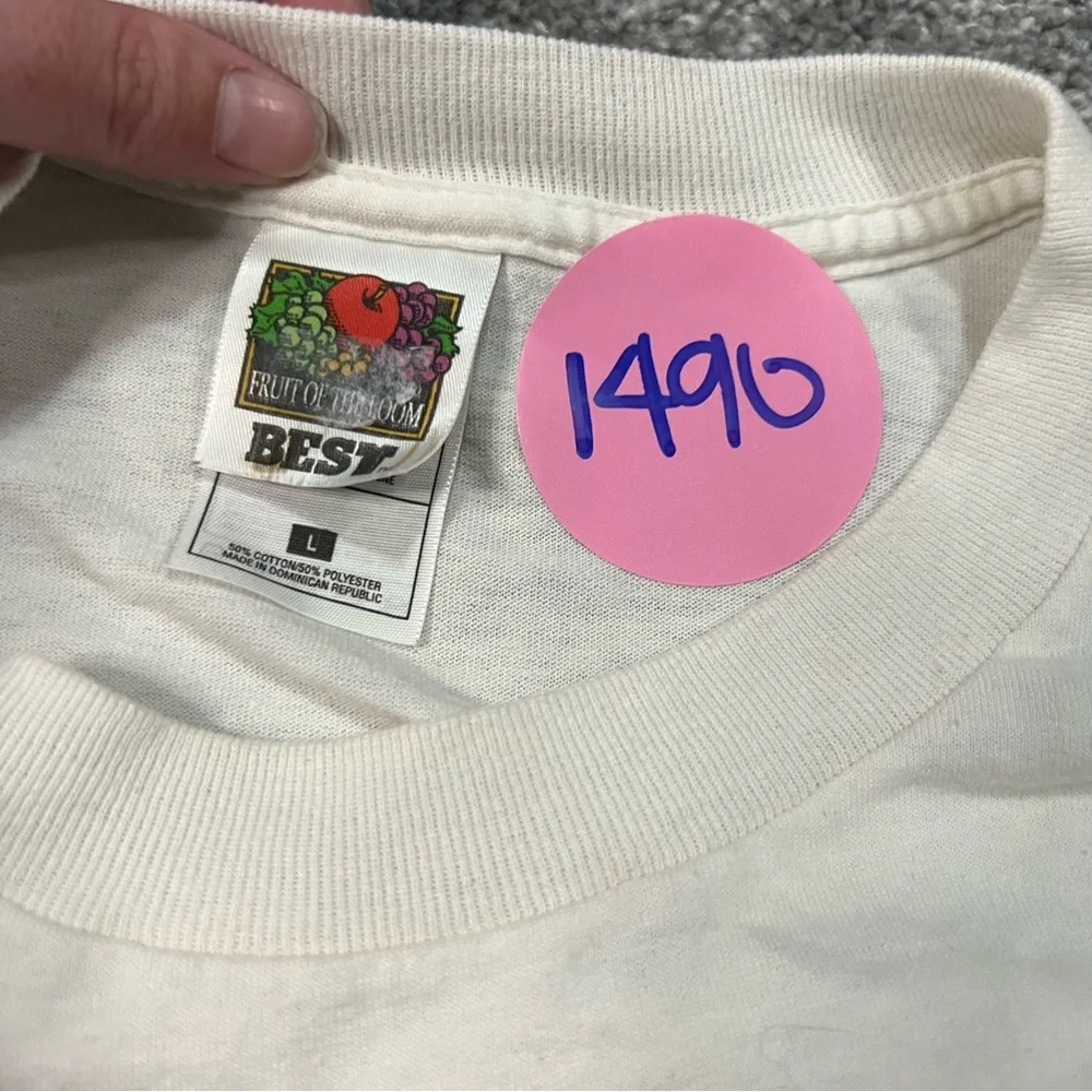 Vintage teacher shirt womens large white long sleeve fruit of the‎ loom school - Picture 6 of 9